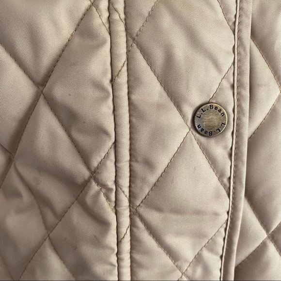 LL Bean Tan Quilted Equestrian Puffy Vest - Picture 7 of 7